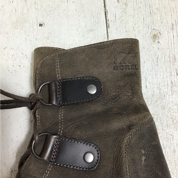 Sorel Joan of Arctic Hidden Wedge Lace Up Leather Boots Size 8 - Picture 6 of 11